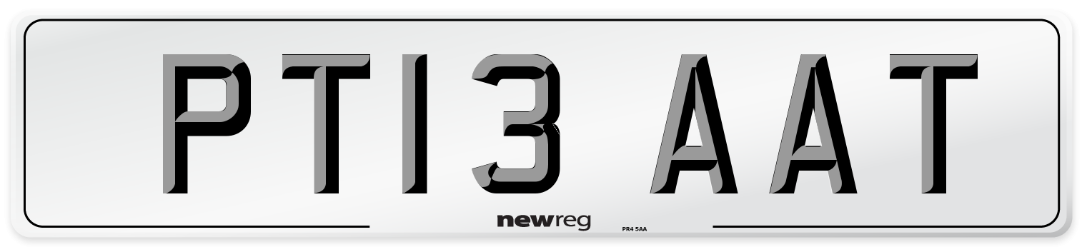 PT13 AAT Number Plate from New Reg